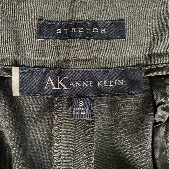 AK Anne Klein Stretch Straight Leg Trousers ~ Size 8 ~ Charcoal ~ Office Attire - Picture 3 of 14